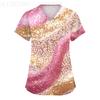Medical Uniforms Casual Nurse Print Women Short Sleeve Tops V-neck Beauty Care Uniforms Casual Fashion Loose Top High Quali