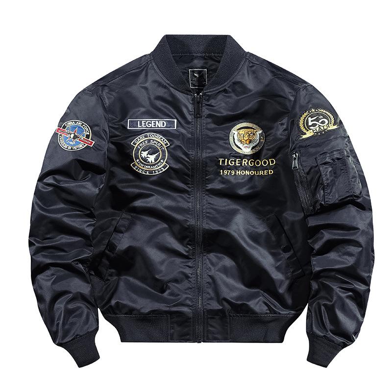 Men's Air Force Pilot Jacket Men's Tiger Embroidered Baseball Uniform Large Size Coat Work Jacket