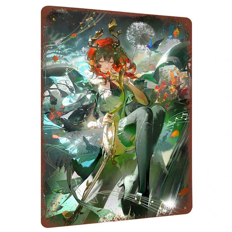 

Fantasy Forest Elf Girl Metal Iron Painting Cartoon Anime Game Peripheral Home Decor Wall Art 20x30cm（7.8x11.8inch）
