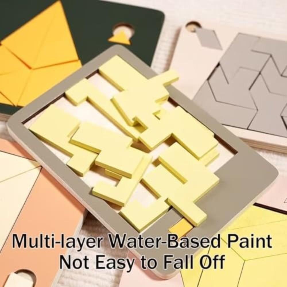 Colorful Triangle Puzzle Three-Dimensional Wooden Jigsaw New Wooden Block Puzzle  Educational Toys