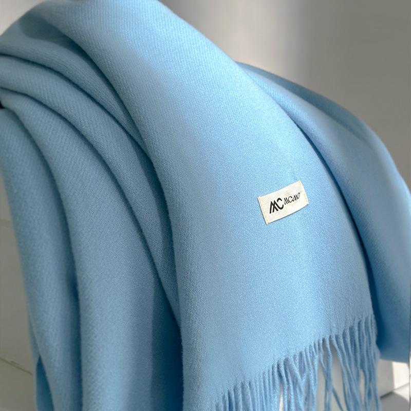 Cachecol Inverno Feminino Sólido 26 Cores Quente Espesso Caxemira Xale Moda Exterior Luxo Franjas Pashmina Envoltório Senhora Cachecóis à Prova de Vento