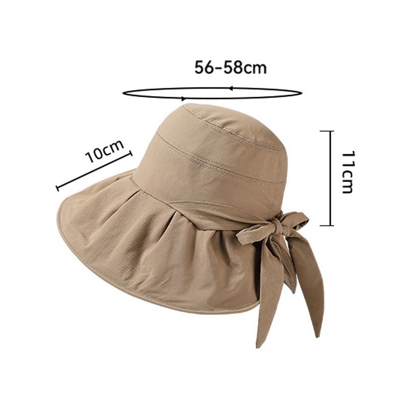 Cappello da Pescatore Estivo Leggero Traspirante Ampia Tesa Protezione Solare Monocolore Cappello Parasole