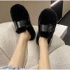 Shoes Woman Brand Slippers Casual Cover Toe Fur Flip Flops Flock Platform Pantofle Luxury Plush Flat New Slides with Fur Rubb