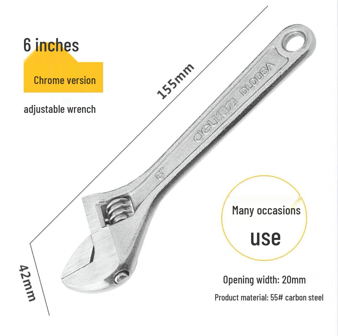 Универсальный регулируемый гаечный ключ Deli – Большое раскрытие, оригинальный маленький ключ