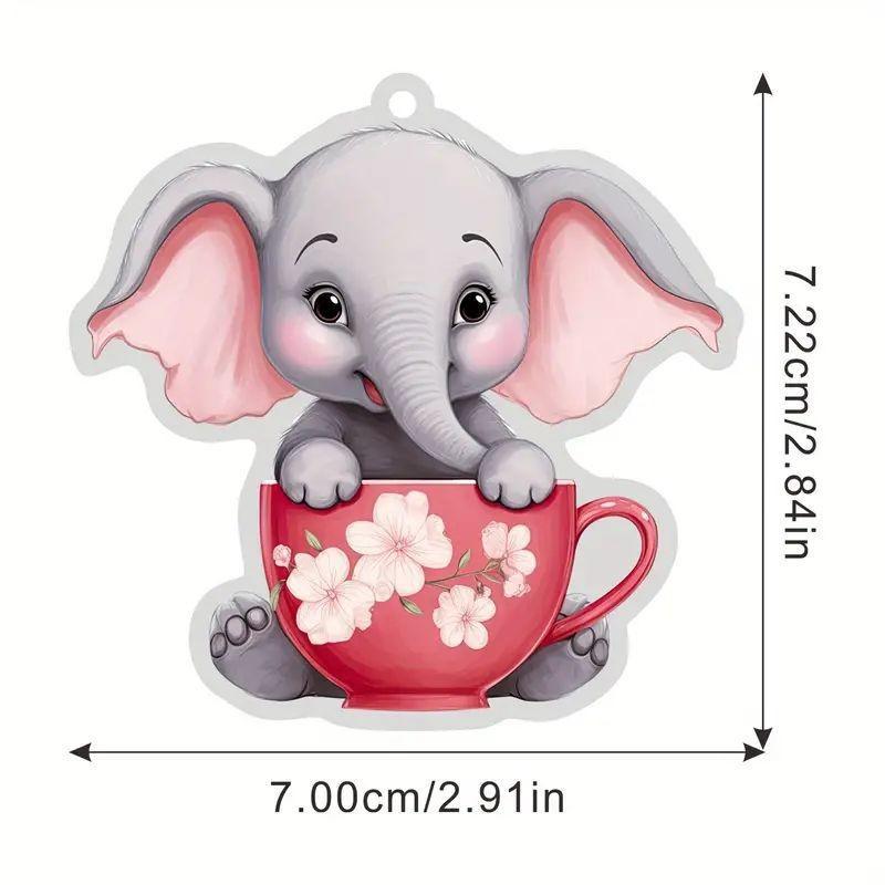 Acrylic Elephant Colorful Car Hanging Decoration For Unique Holiday And Home Decor
