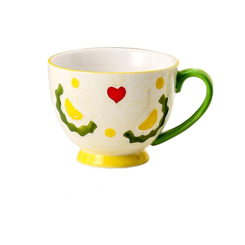 Large Fruit Strawberry Mug Cute Ceramic Coffee Tea Cup Couple Mug with Handle Birthday Gift Women Friend Lovers