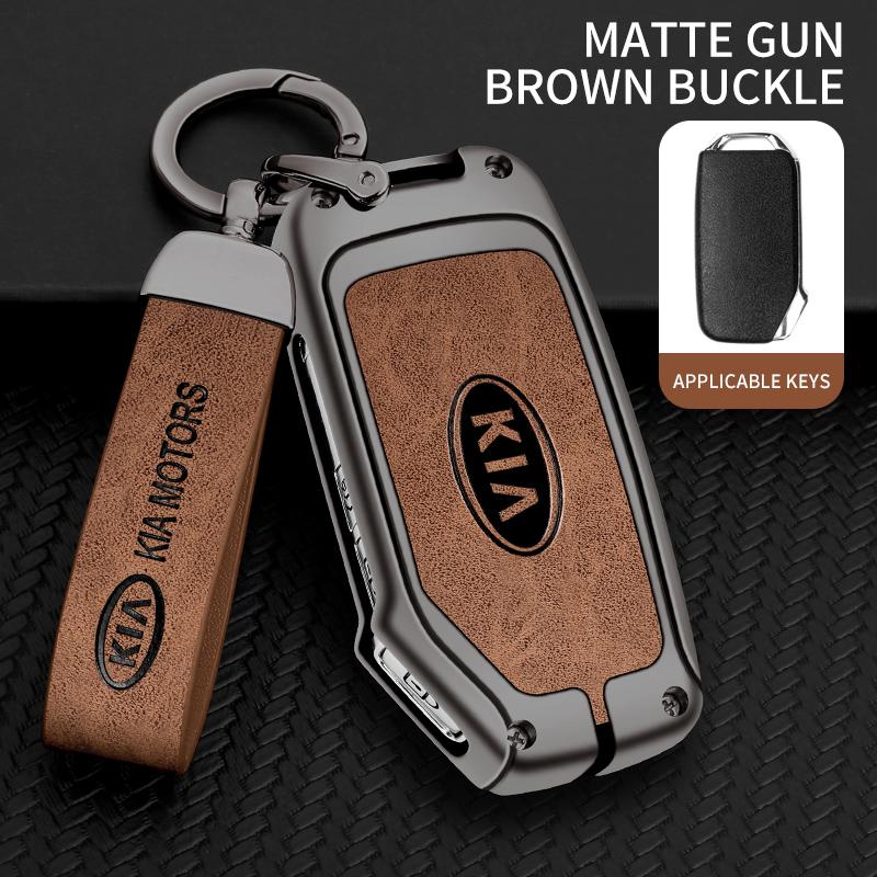 Leather Car Remote Key Case Cover For KIA KN Sportage R Stinger Sorento Ceed Cerato Forte Niro Soul Telluride GTLine Accessory