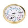 Medidor de Temperatura e Umidade Analógico de 2 Polegadas para Interior, Escritório, Casa, Quarto, Exterior - Não Requer Bateria - 1 Pacote Dourado