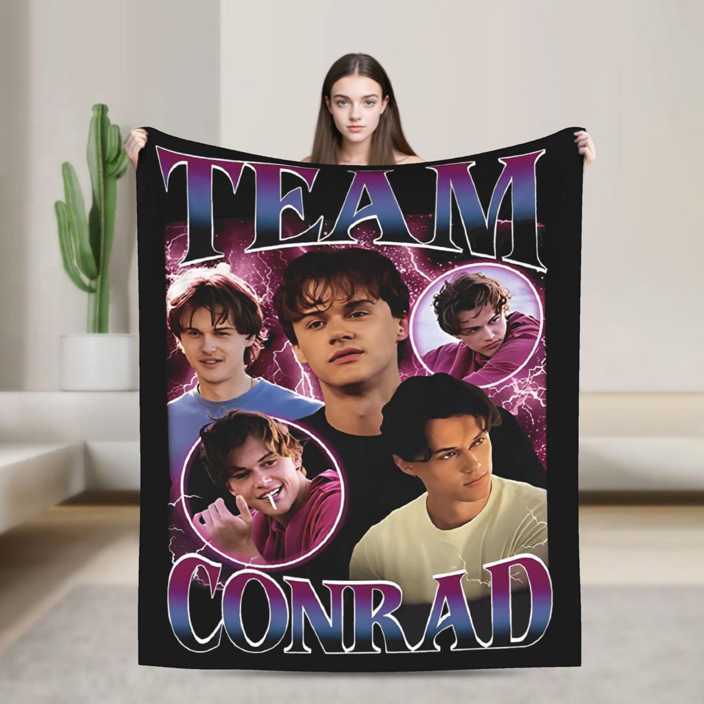 Team Conrad Fisher Flannel Blanket  Super Warm Throw Blanket for Couch Bed Travel Fluffy Bedspread Sofa Bed Cover