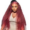 Fashion Front Lace Wine Red Wig Hot Selling Small Coiled Tube Afro Long Curly Wig Wig