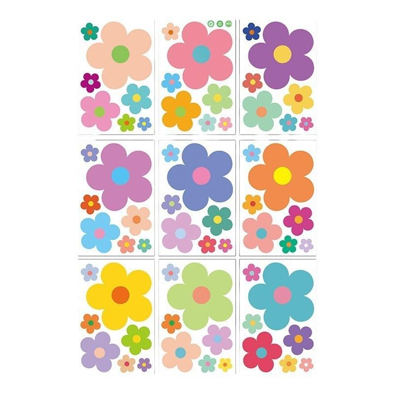Colorful Flower Wall Stickers for Children's Bedroom, Bedside, Wardrobe, and Kindergarten Classroom