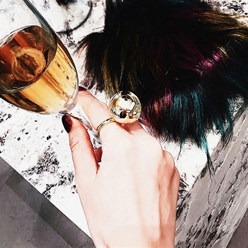 Party Women Ball Ring Adjustable Opening Ring Large Metal Ball