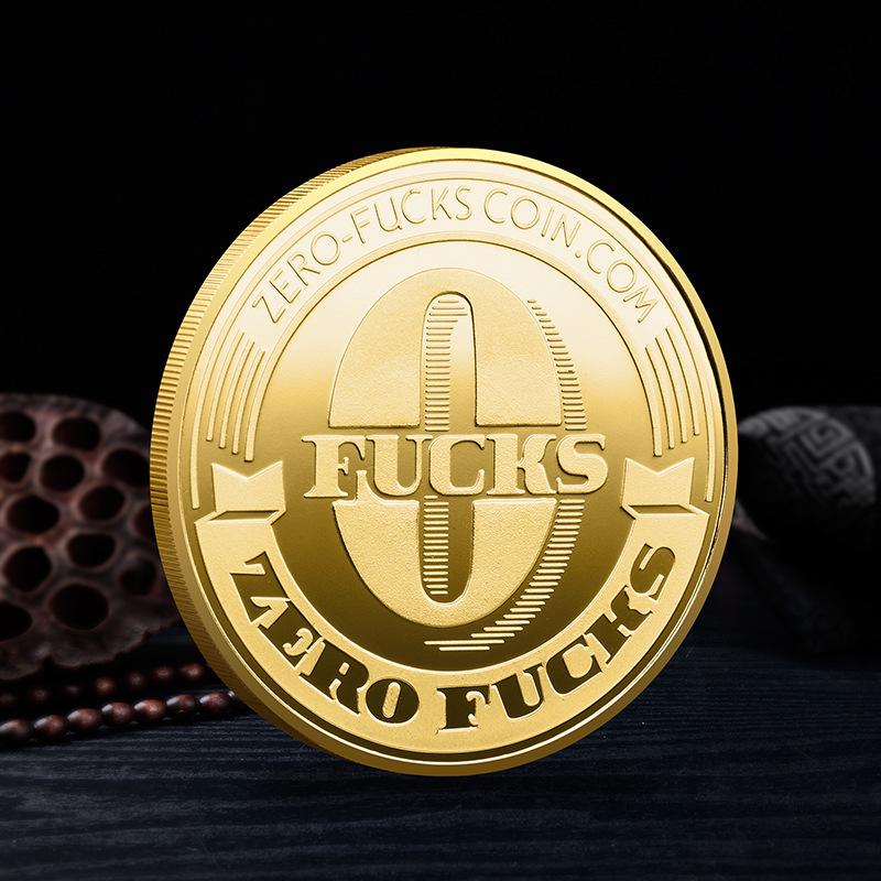 Foreign Trade Commemorative Coin Metal Medal Middle Finger Gesture Coin Zero Curse Coin FUCKS Commemorative Coin