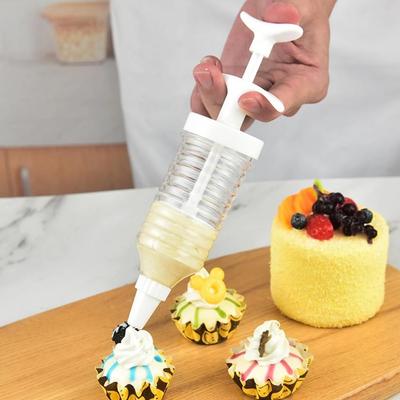 New 8 Pipe Nozzles with Syringe Plastic Cream Baking Nozzle Dispenser Icing Pastry Cream Tips Pastry Tube Decoration Tool