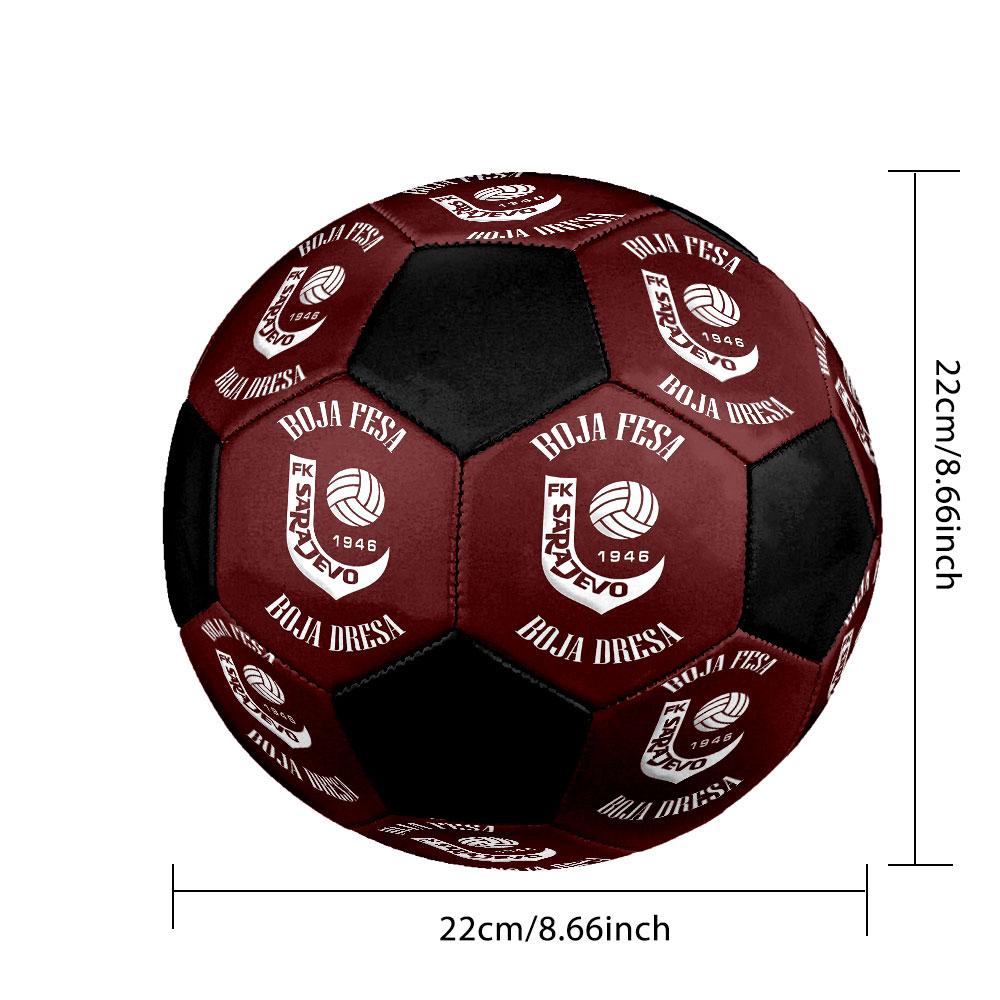 FK Sarajevo Soccer Ball Size 5 Colorful Machine Stitched PVC Competition Ready Durable High-Bounce