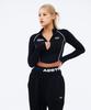 Mihag Track Logo Crop Half-Zip Long Sleeve (Black)