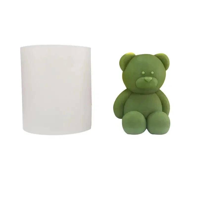 3D Sitting Bears Scented Candle Molds, Cute Bear Candle Wax Silicone Molds for Resin DIY Animal Candles Handmade,for Home Decor