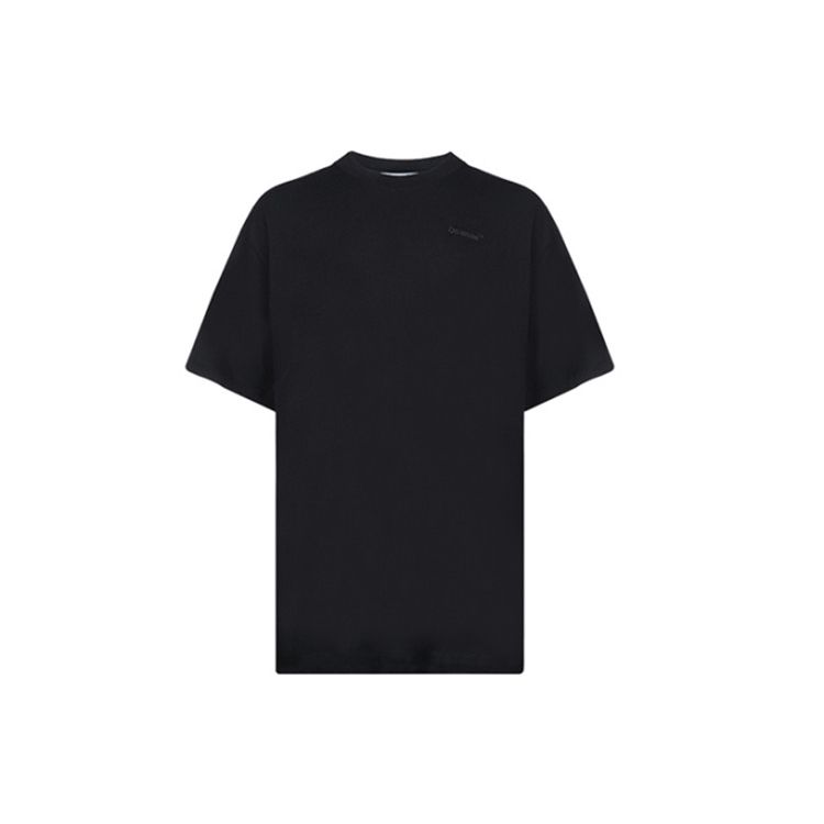 Off-White Diag Tab Over Short-Sleeve Tee Black/Black Men Tops OMAA038C99JER0041010