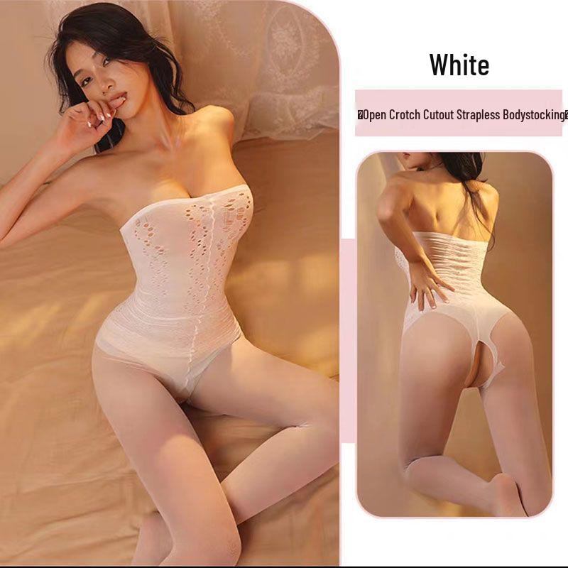 3-farbiger Patchwork-Netz-Bodystocking: Offener Schritt, Schnellverschluss, Verführerisches Schwarzes Seiden-Fischernetz für Mitternachts-Charme Flirten