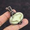 Serpentine Gemstone Pendant Copper Wire Wrapped Pendant Green Chalcedony Pendant Wire Wrap Jewelry Handmade Pendant Copper Jewelry For Gift