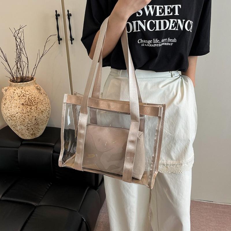 New casual transparent jelly bag daily street trend shoulder bag tote bag handbag