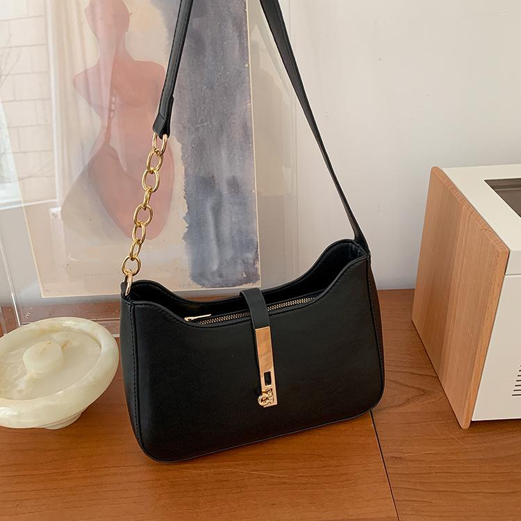 

Сумки Женские Универсальные Осенне-Зимние Корейские Высококлассные Сумки Под Мышку Женские Сумки Корейская Мода Сумки На Плечо чёрный