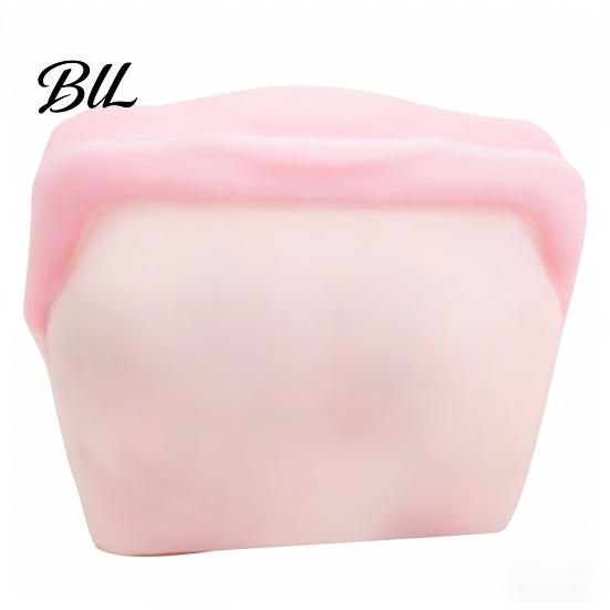 Leak-proof Food Storage Bags Silicone Bag Leak-Proof Upright Freezer Prevent Odor Spill-proof Transfer Reusable Thick Tear-Resistant Non-toxic S розовый