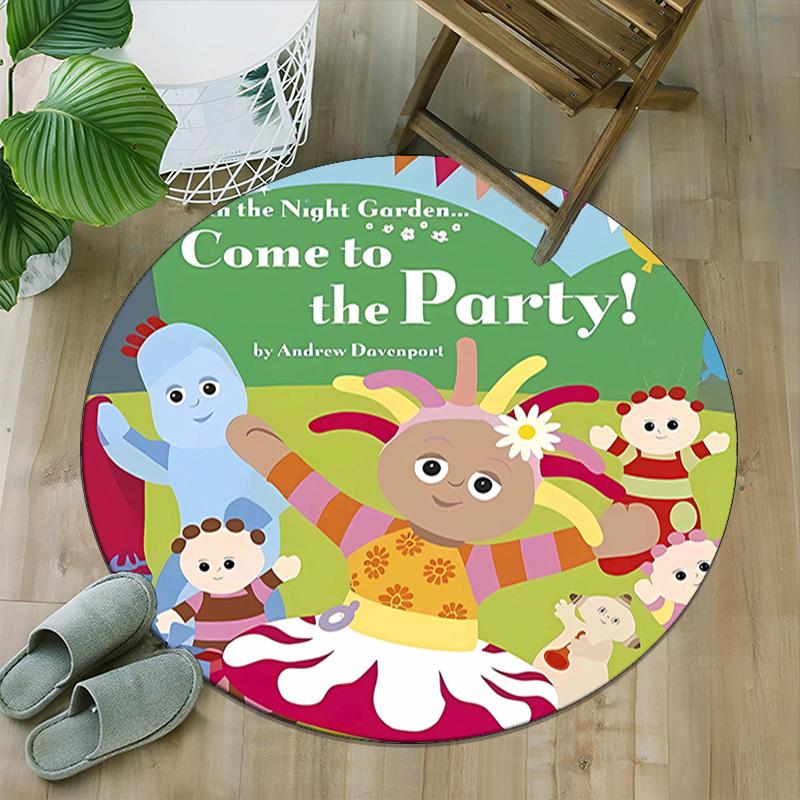 1pc In the Night Garden2 Print Round Carpet Chair Round Carpet Suitable for Bedroom Living Room Home Decorative Carpet