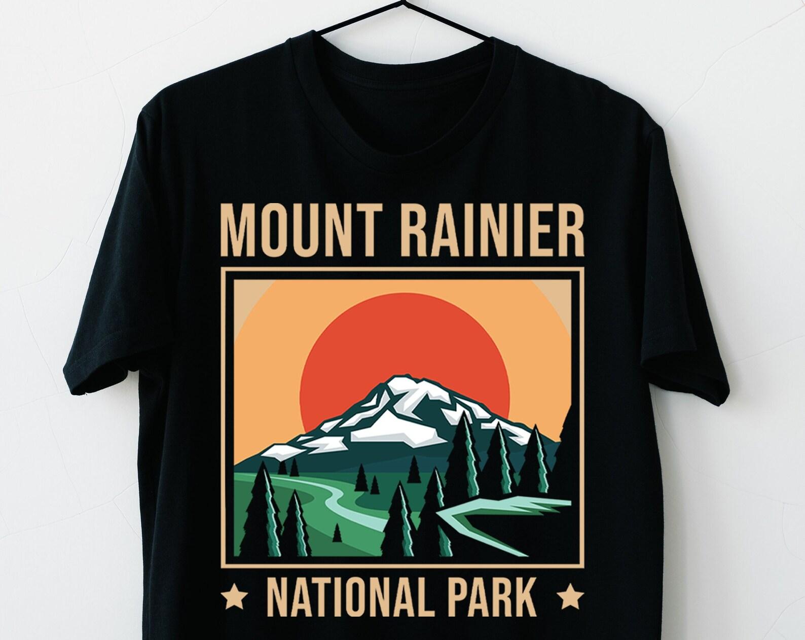 Mount Rainier National Park US Vintage T-Shirt, USA Washington Parks Lover Gifts, Adventure Outdoors, Camping Hiking Travel Birthday Present 100