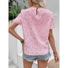 Top da Donna Rosa con Paillettes a Manica Corta Girocollo Casual da Festa Vestibilità Larga Camicetta Maglietta