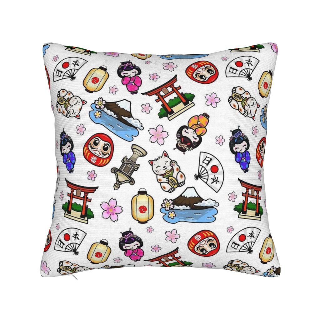 Cat Paw Pillowcase Printed Polyester Cushion Cover Decoration Fruit Throw Pillow Case Cover Home Zippered 40*40Cm