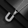 Letter Pendant Copper Inlaid Zircon Necklace Personalized Niche Design Men'S And Women'S Pendant Necklace
