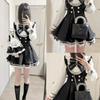 Estética Y2 Japonesa Conjunto de Shorts con Vestido de Lazo Vintage para Mujer Estilo Gótico Lolita Camisa de Manga Larga Vestido de Fiesta Elegante Trajes