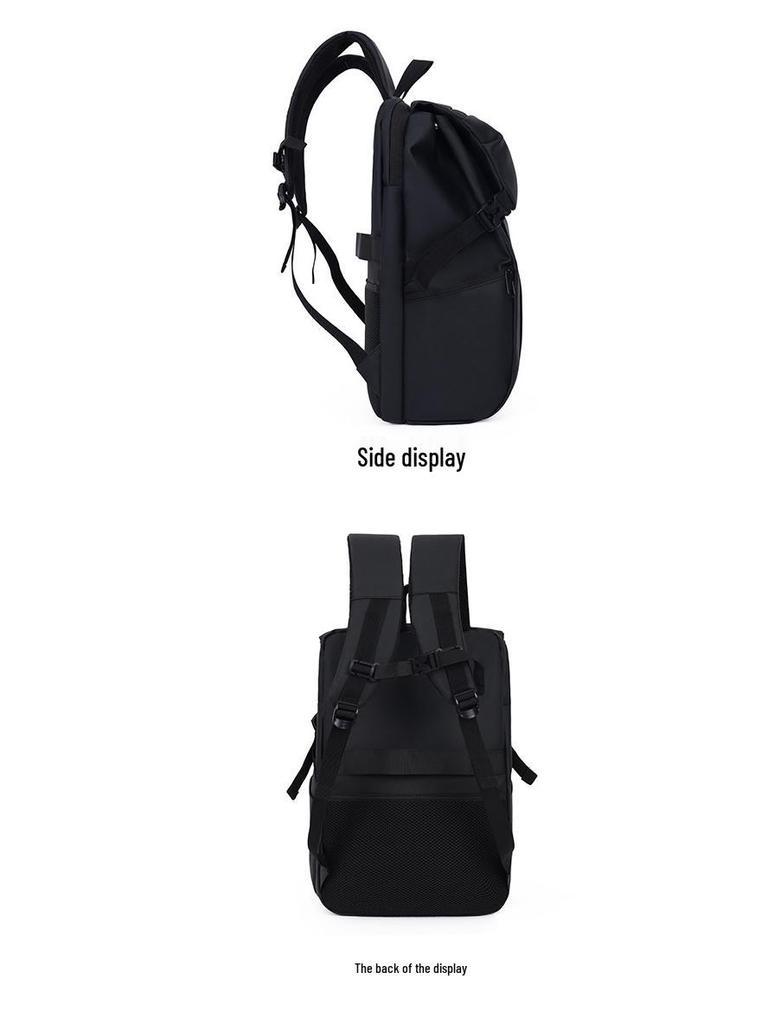 Minimalist Water-resistant Leather Backpack - Ideal for Men, Students, and Commuters