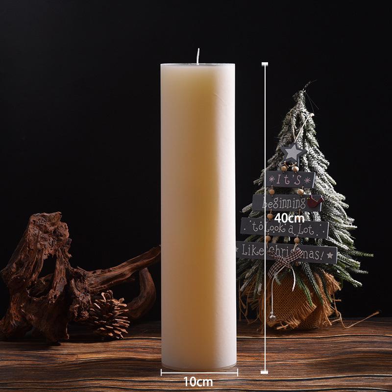 Classic Ivory Smokeless White Cylindrical Wedding Candles for Home and Restaurant Decor - Free Shipping