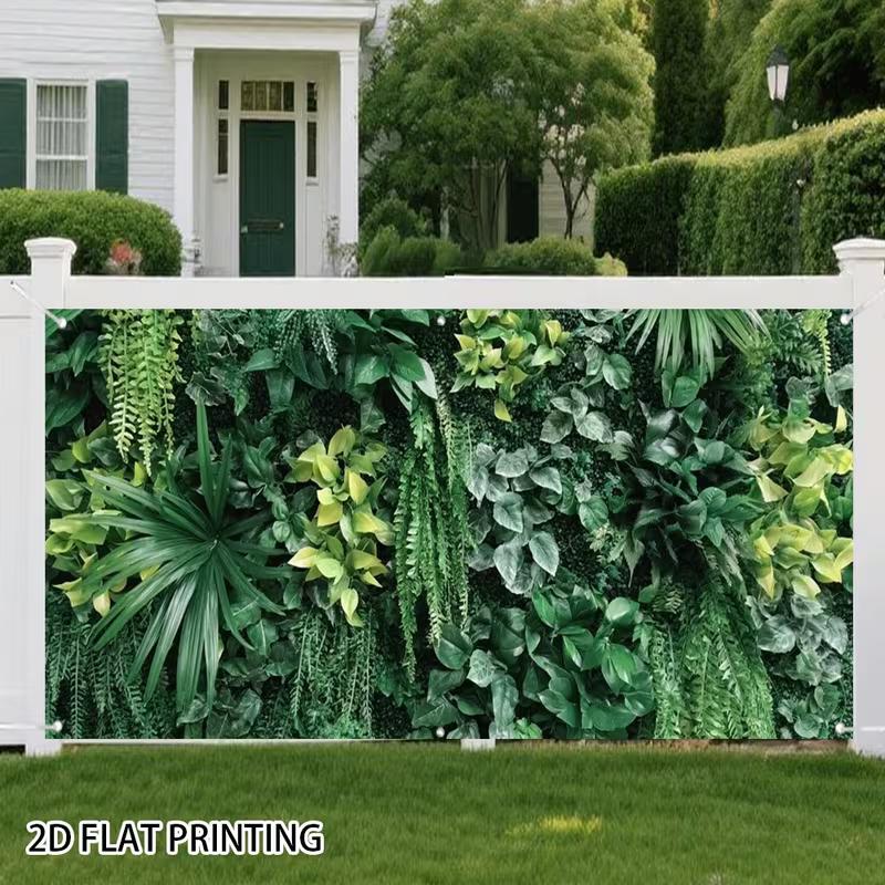 2D Dense Tropical Mixed Foliage Vertical Green Wall Pool Side Lawn Backdrop