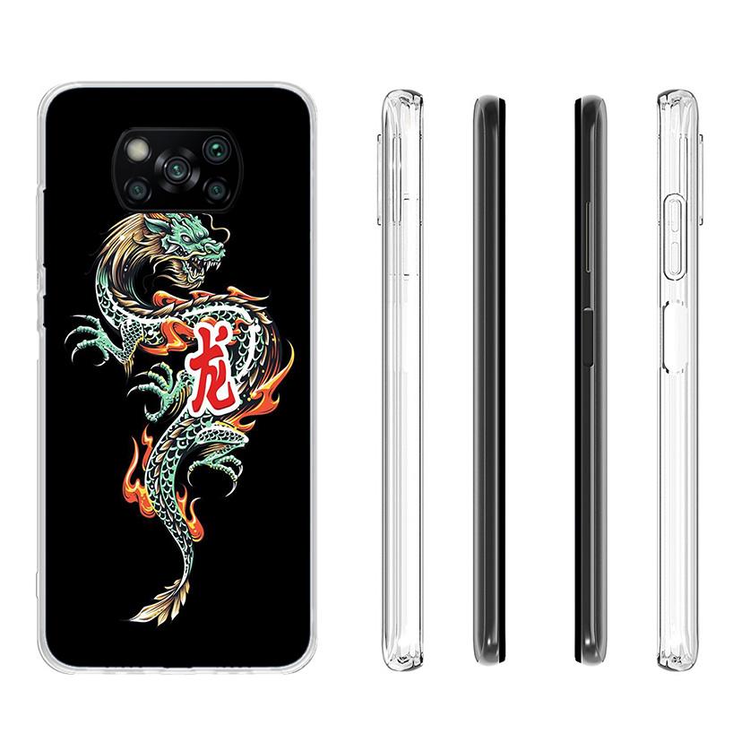 Asian Dragons Animal Tattoo Phnoe Case for Xiaomi Poco X5 X6 X7 Pro X4 Gt F7 Ultra M8 M7 Redmi 15C 15 13C 13 12C 12 Unique Cover