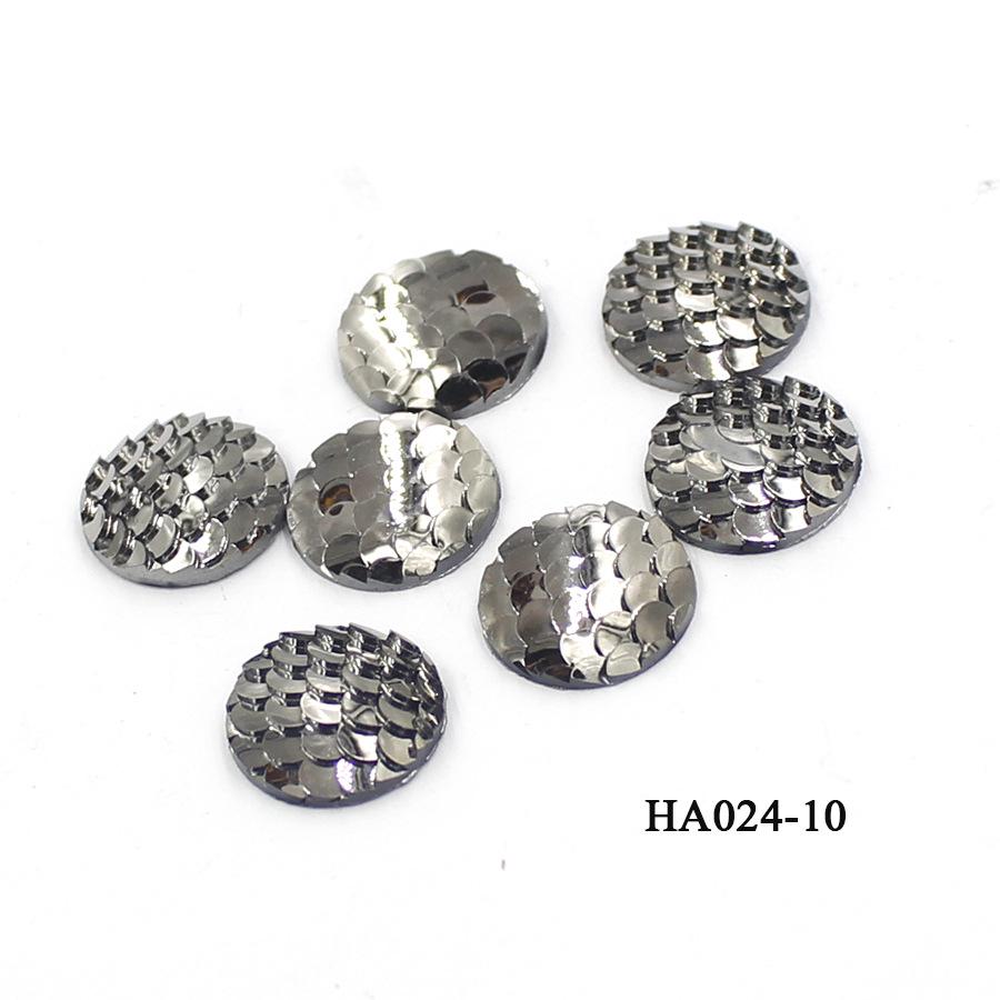 16MM DIY Jewelry Flat Resin Rhinestones: Round Fish Scale AB Color Patches