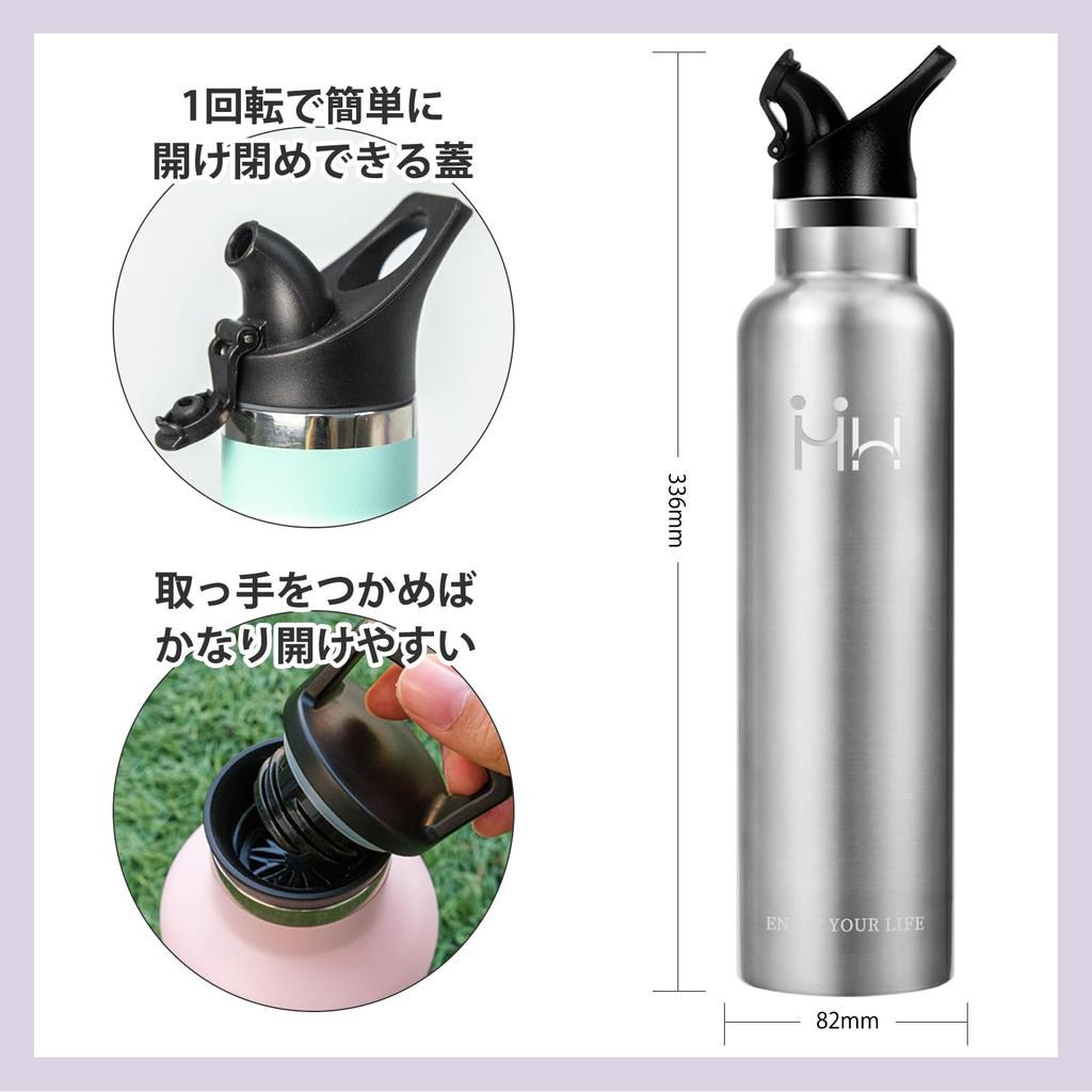 BOONSHAK 1000ml Stainless Steel Water Direct Keeps Drinks Hot or Vacuum 1 Liter Seamless Easy to Includes Two Perfect for Mountain and Suitable for