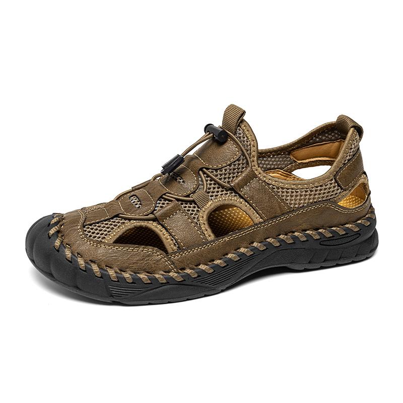 Fashion Slip-on Men's Sports Shoes Handmade Sandals Net Footwear Breathable Light Soft Casual Shoes Summer Wading Aqua Shoes Mesh Flats