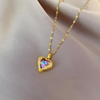 Náhrdelník Oceánské srdce Srdce Andělská křídla Barevný Přívěsek Řetízek Náhrdelník Svatba Šperky Dárky Pro Ženy Dívky