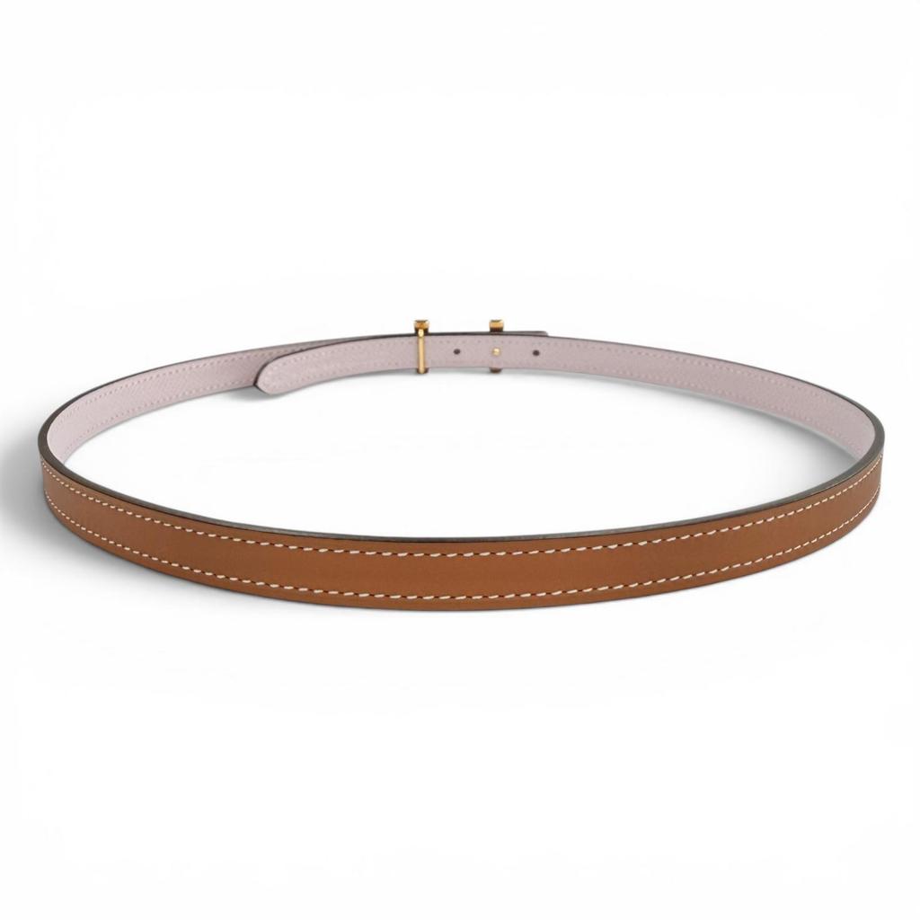 Great HERMES Belt Focus 65 H-belt Reversible Brown Leather Women Used