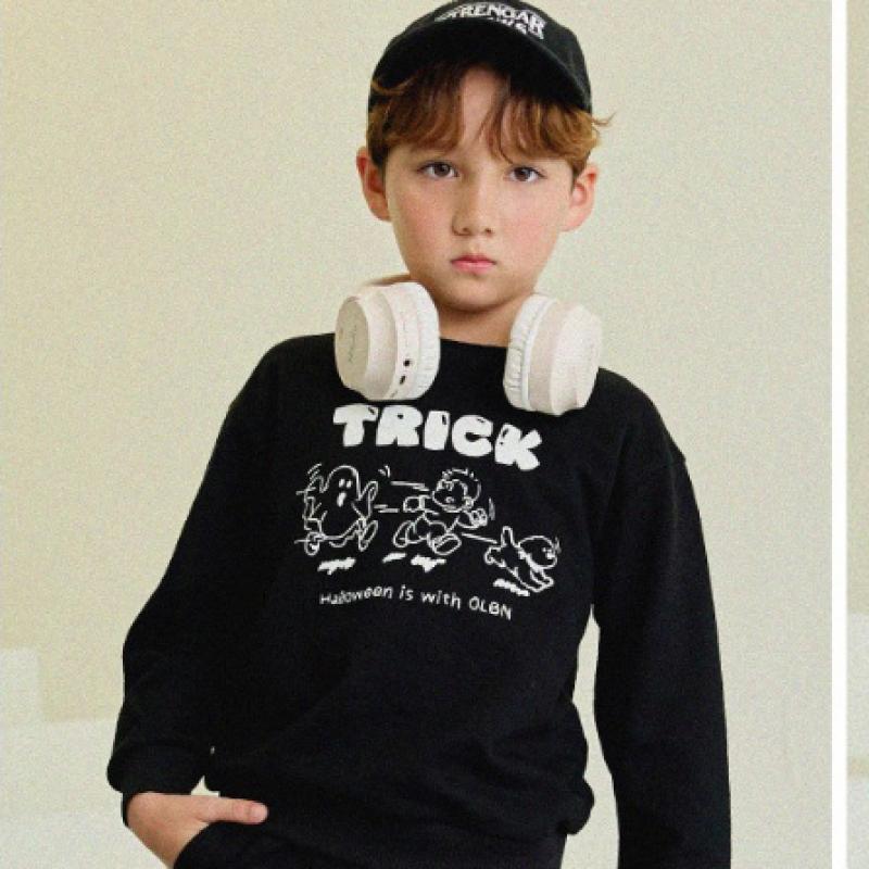 Olivan Simple Graphic Sweatshirt Top And Bottom Black