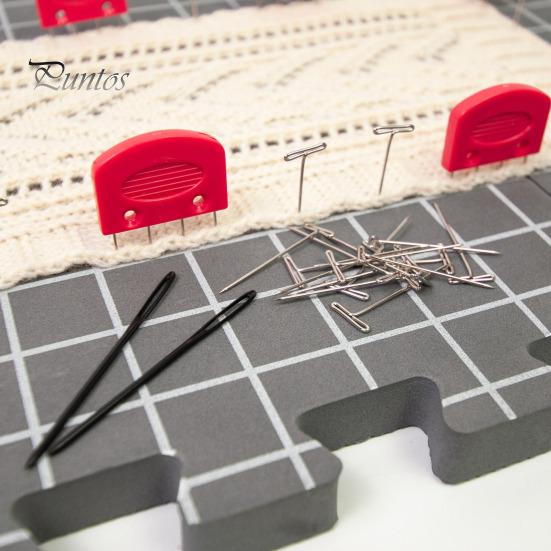 Knitting Blocking Mat Set Thick Foam Mat with Grid Lines Reusable Single-sided Blocking Board for Crochet or Knitting Projects