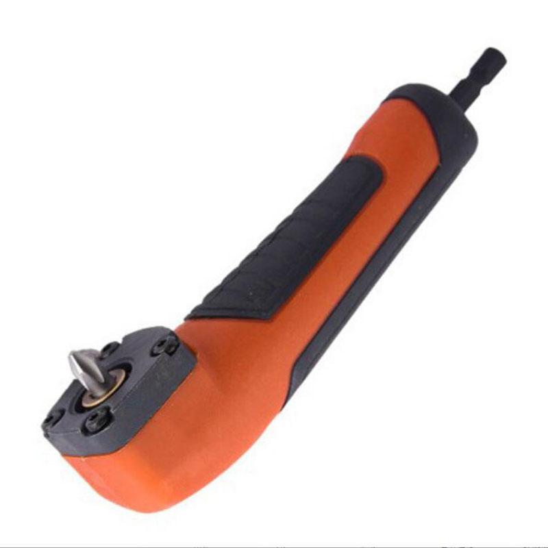 

90 Degree Right Angle Drilling Shank Extension Adapter Magnetic Screwdriver 1/4 inch Hex Drill Bits Socket Holder E