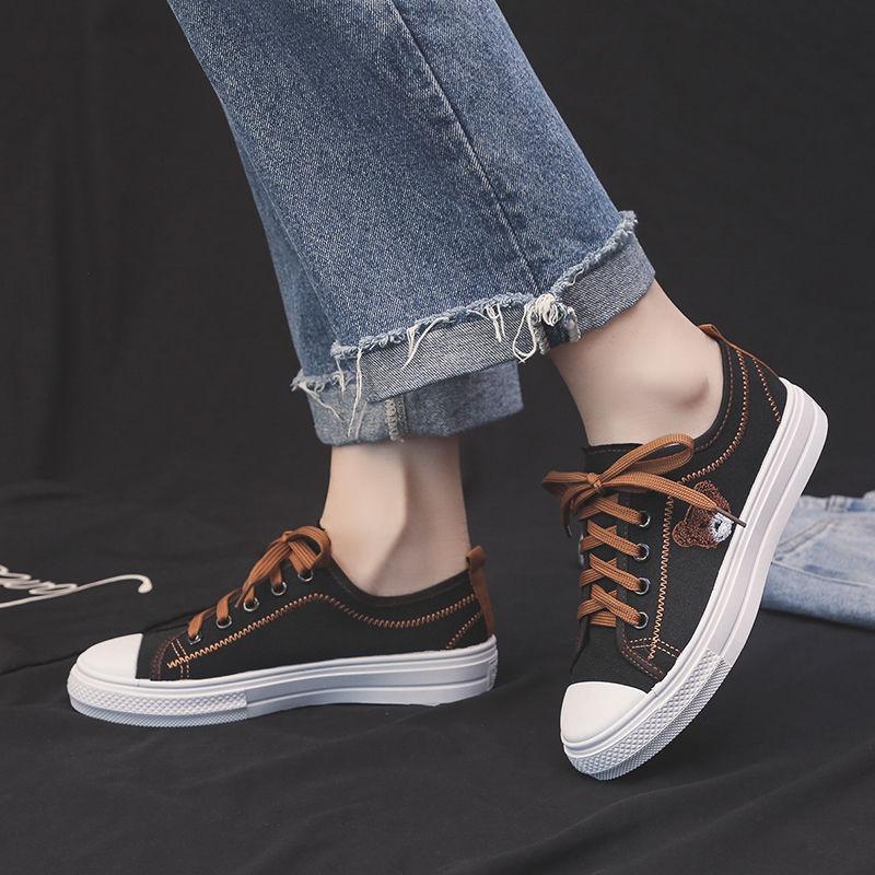 Shoes Women's Versatile Spring Summer Autumn Canvas Board Shoes Casual Breathable Flat Bottom Durable Student Shoes