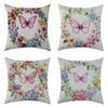 New Easter Flower Butterfly Linen Pillowcase for Festive Decoration and Car Cushion Cover