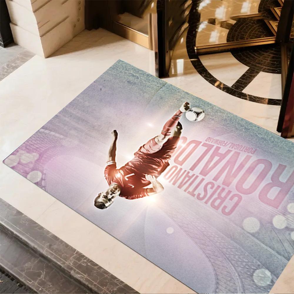 Ronaldo's Soccer Legend Floor Mat Design for Game Room Decorate room Dormitory Foyer Antislip Carpet Decorate Offices