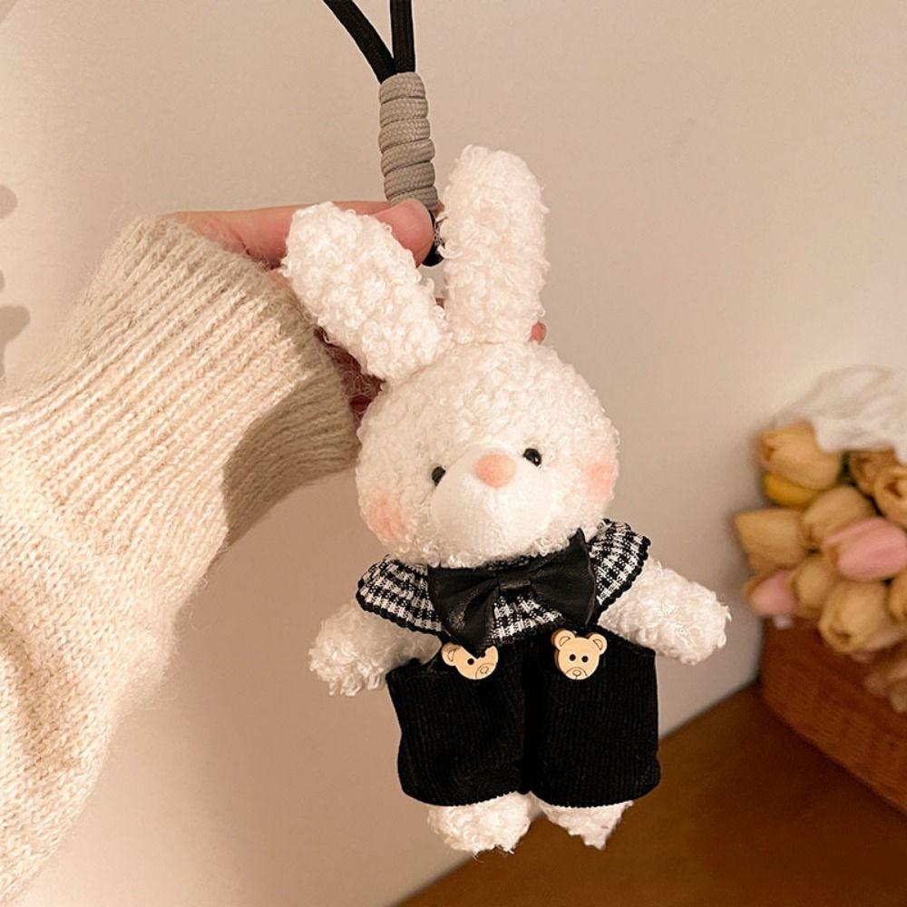Cute Plush Doll Keychain Hanging Plush Rabbit Key Ring Creative Bear Plush Pendant  Daily Use