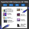 1m USB-C To USB-C Cable Digital Display 3A/20V 60W Fast Charging Braided Data Cord for Smartphones Tablets